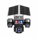 v380 pro çift panelli solar 4g üç lensli kamera